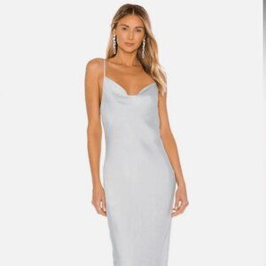 Shona Joy Bias Cowl Slip Maxi Dress Cloud Blue Size 6